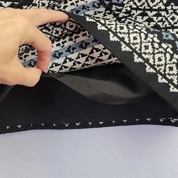 LOFT Faux Wrap Cotton Blend Mini Skirt Boho Print Size 6 - Picture 8 of 13
